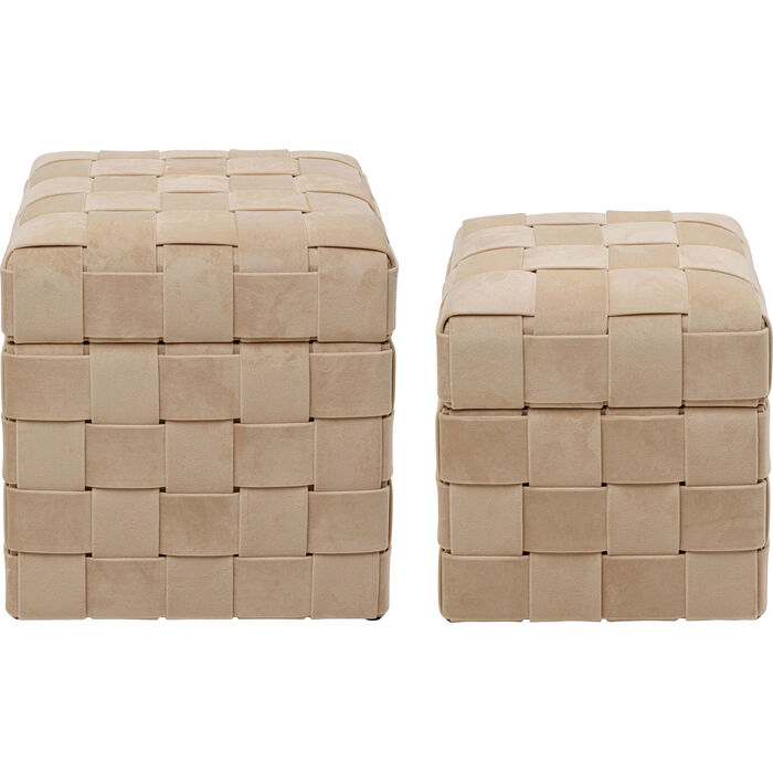 Dieser hochwertige Polsterhocker Set für Hotel Interior, Boutique Hotels und Objekteinrichtung