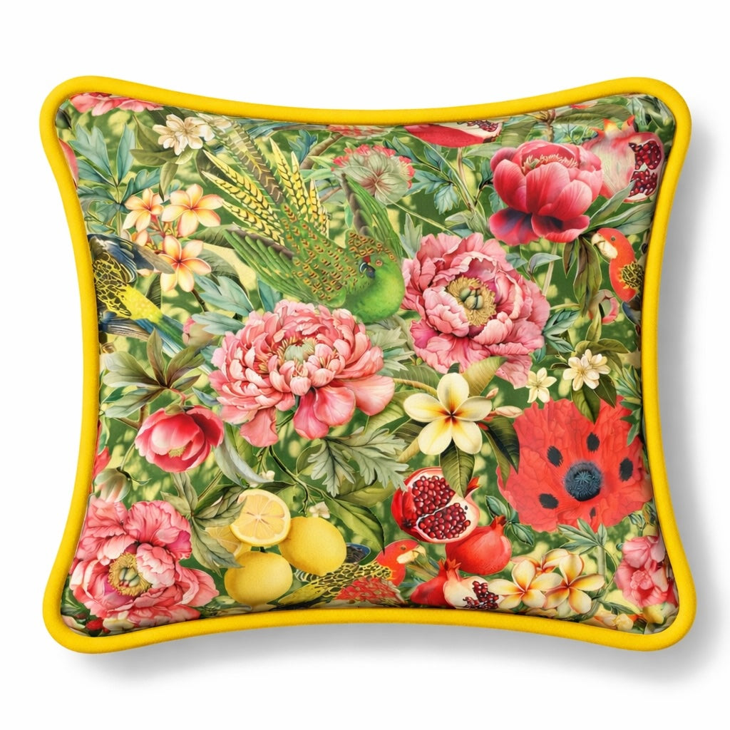 Deko Kissen Flora Louise 45x45 cm - Blumen Design mit Keder