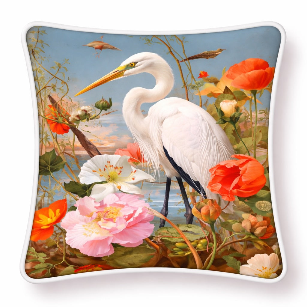 Deko Kissen Traumland 45x45 cm - Blumen und Vogel