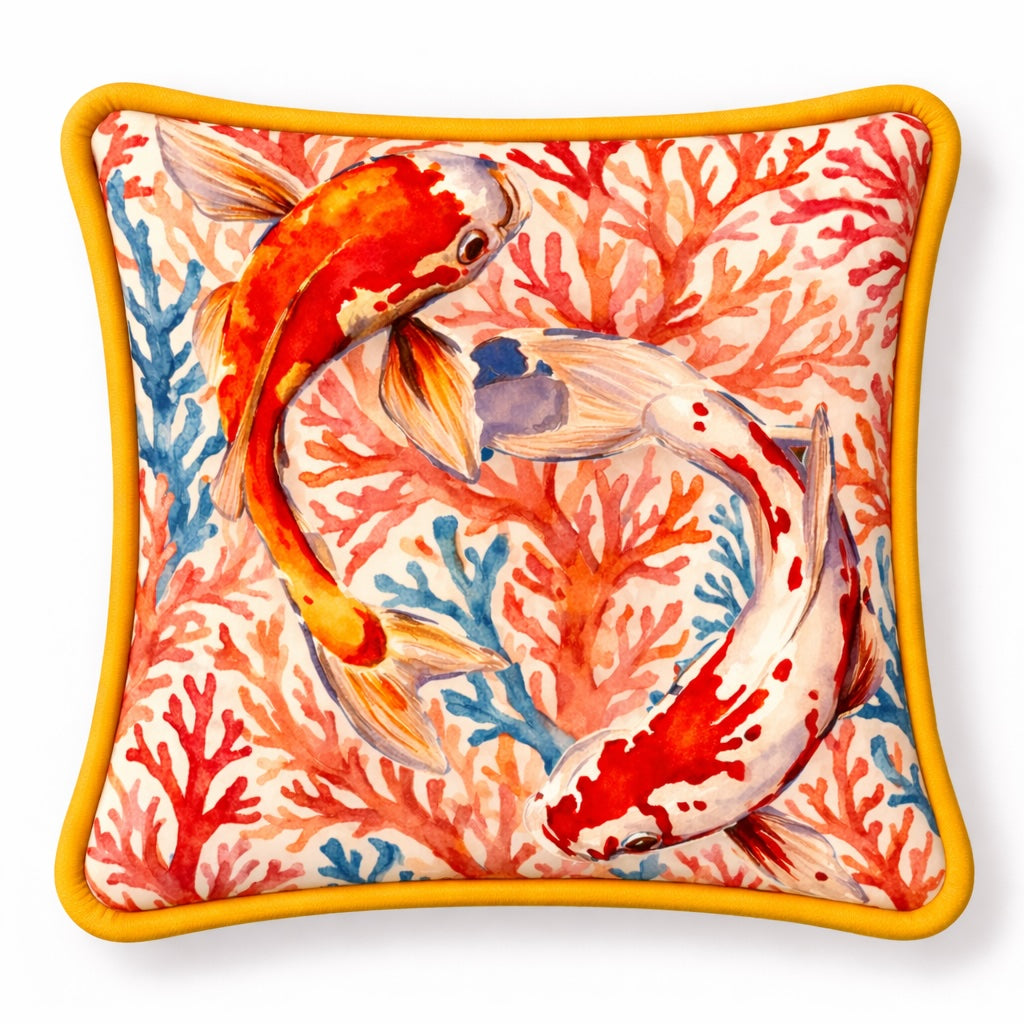 Deko Kissen - Koi - Koralle - 45x45 cm
