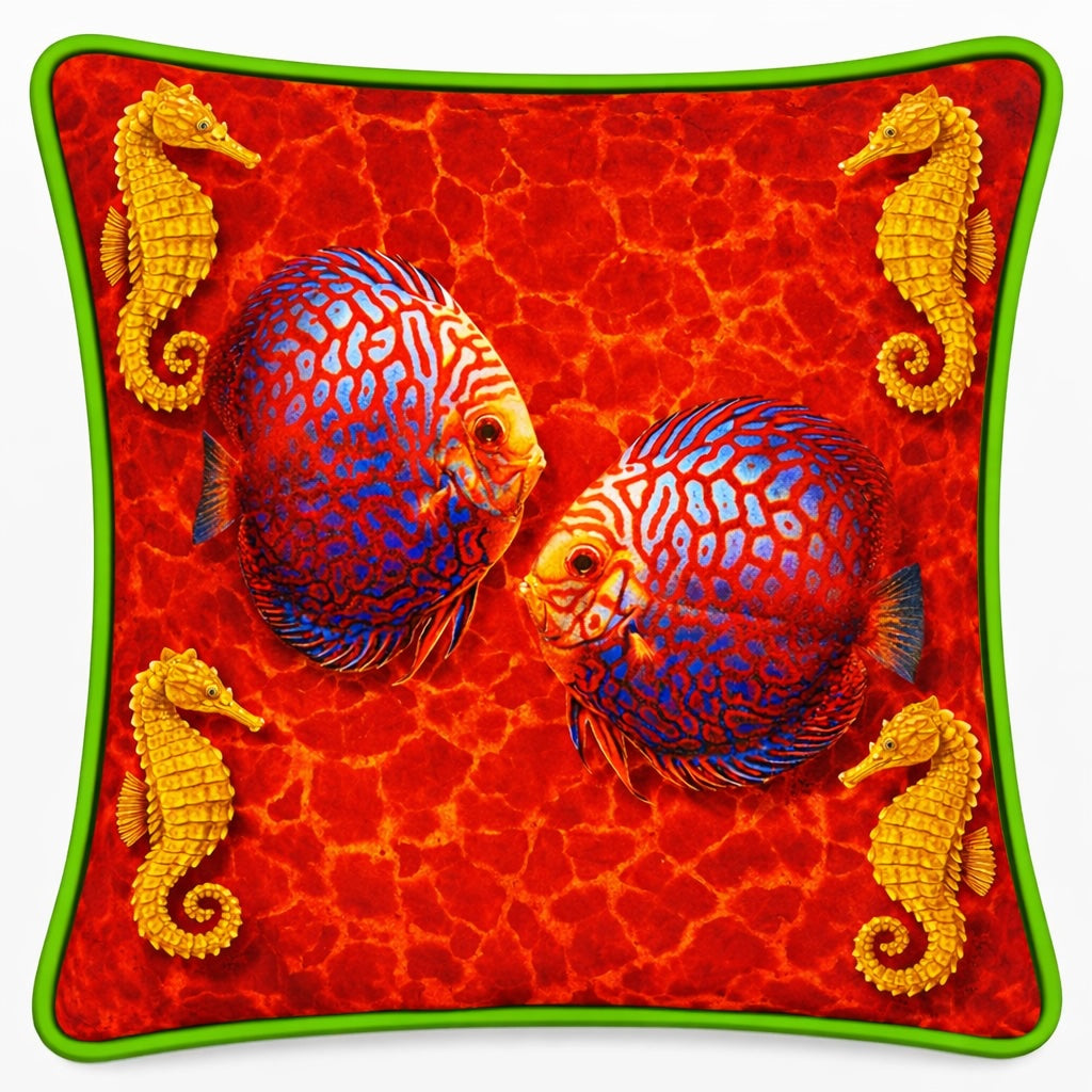 Deko Kisse Ozean Träume - Seepferdchen 45 x 45 cm hohe Scheuertouren für Hotels